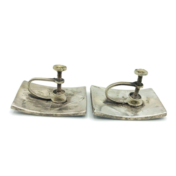 Vintage Taxco Abalone Shell Inlay Screw Back Earrings Mexico - Picture 4 of 6